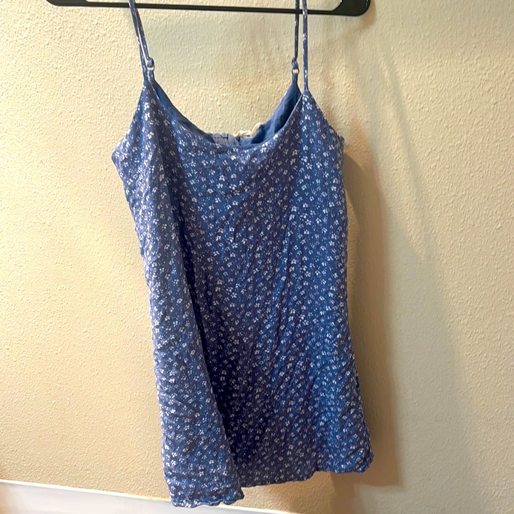 Blue and White flower Mini Dress